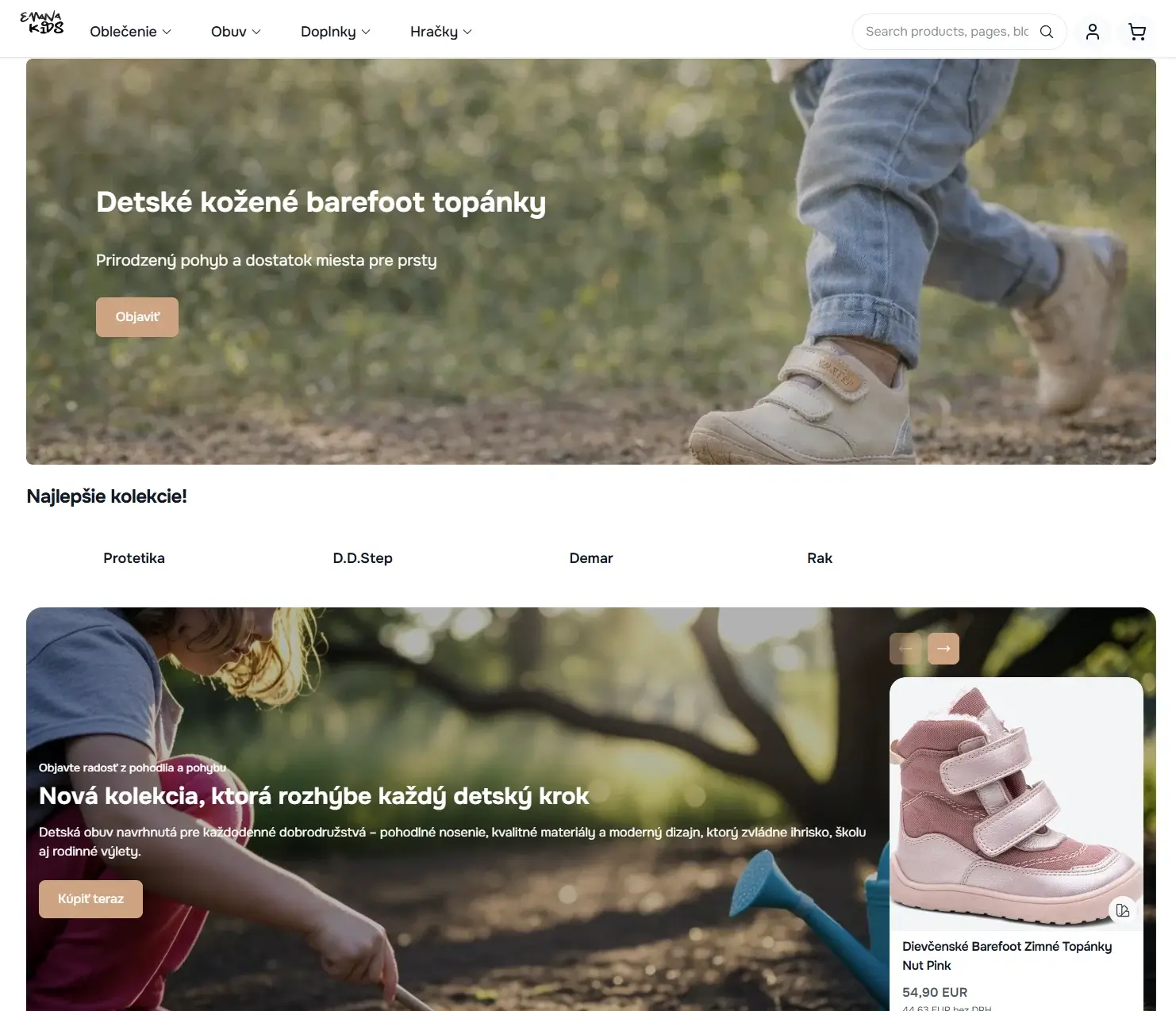 Emana Kids – náhľad webu