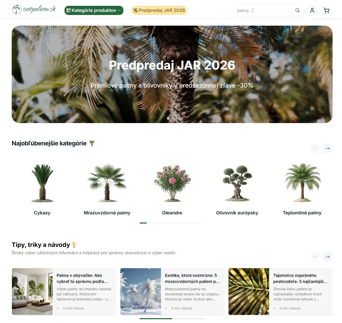 Svet Paliem – náhľad webu